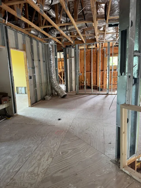 Residential framing and construction in progress