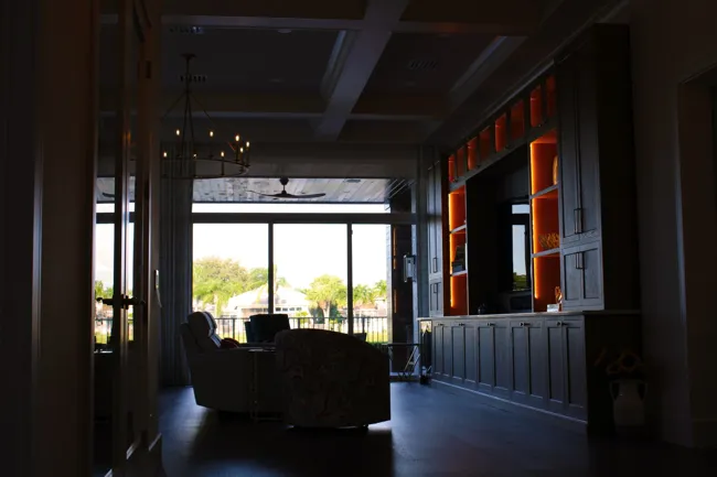 Paneled interior and connected living space